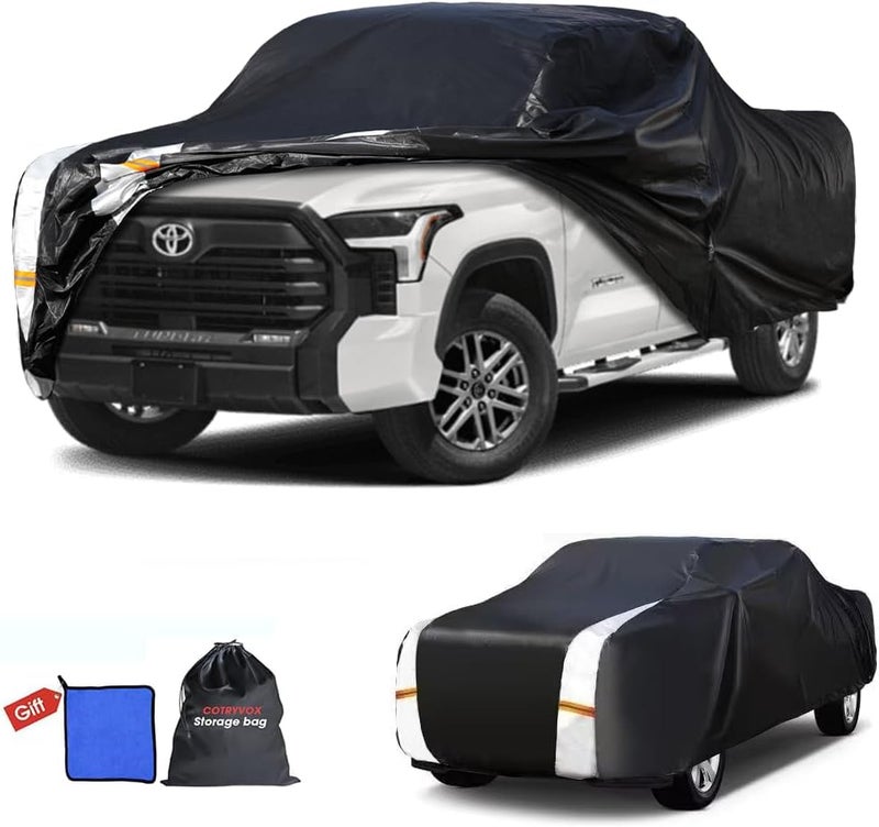 Cotryvox Toyota Tundra Truck Cover Custom Fit 2021-2026 Double Cab/CrewMax Cab Short Bed(5.5'-6.5') with Door Zipper, 10 Layers Pickup Truck Cover Waterproof All Weather, Car Tarp for Wind Dust Sun Protector. - Image 1